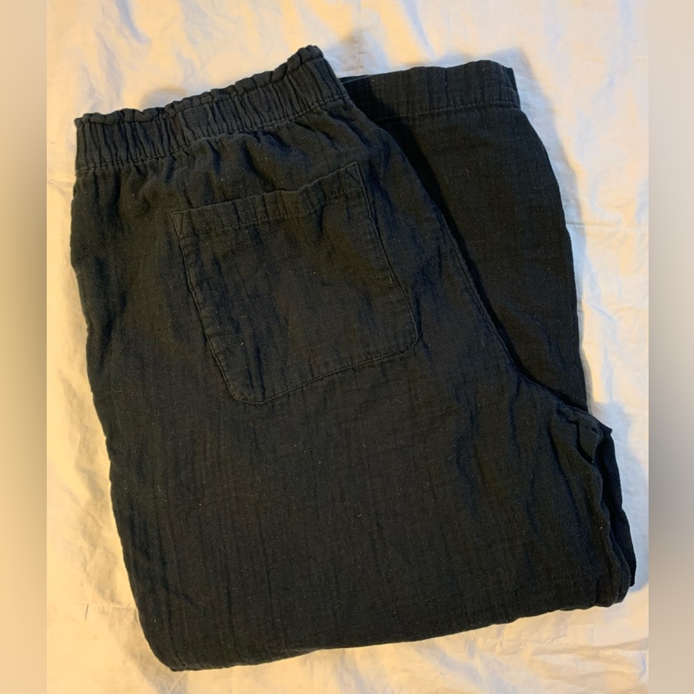 Old Navy High-Waisted Linen-Blend Wide-Leg Pants XL Black